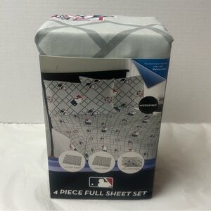 MLB 4pc Full Sized Sheet Set New Baseball Kids Room